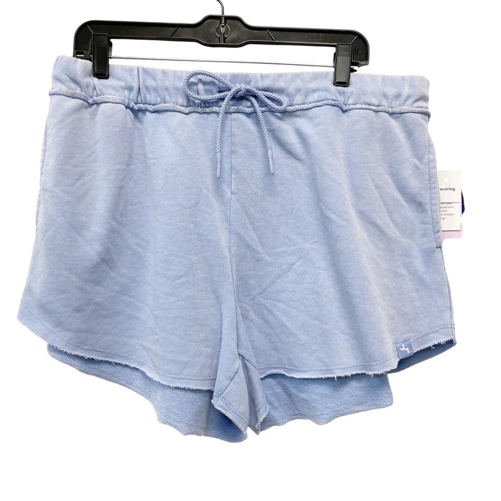 JoyLab Women's Light Blue High-Rise French Terry Drawstring Shorts Size Large